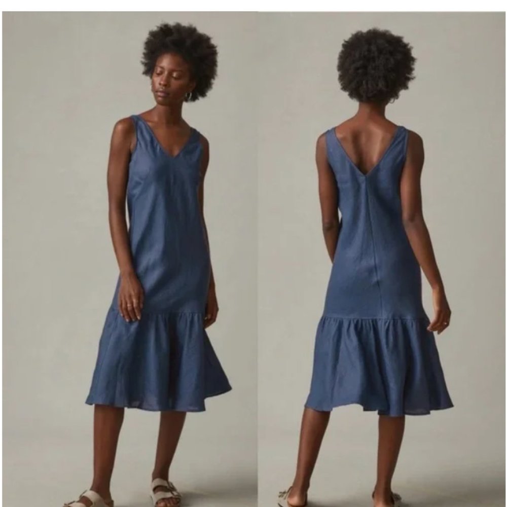 American Giant linen midi dress